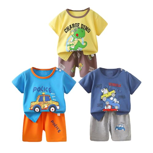 Image of Toddler Baby Boy Clothes for 2t 3t Boys Cute Summer Short Sleeve T-Shirt Tops Shorts Clothes Sets Baby Boy Outfits
