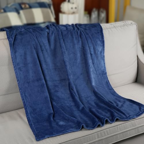 MERRYLIFE Navy Throw Blanket| Ultra-Plush Soft Colorful | Decorative Knee Couch Travel Throw Blanket(40