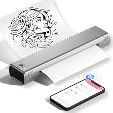 Phomemo Impressoras portáteis sem fio para viagens, impressora térmica M08F Bluetooth compatível com smartphone e PC, impressora móvel sem tinta para uso doméstico, escritório, veículo, escola