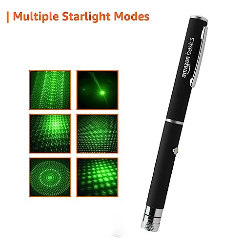 Image of Amazon Basics Green Laser Pointer Party Pen with Disco Lights, Up to 15 Meters Range, and 2 AAA Cells (Battery Not Included)