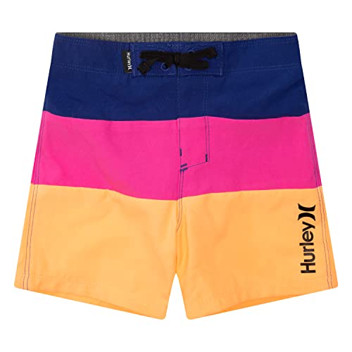 Hurley Boys Big Classic Board Shorts Blue/Pink/Orange 12