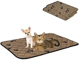 heatcozy 洗えるペットシーツ おしっこパッド 繰り返し使える ペットマット 介護シーツ 小型～大型犬 猫 小動物用 四重構造 漏れ防止 滑り止め 洗濯機で丸洗い 四季通用 (ブラウン, 90x60CM 2枚セット)