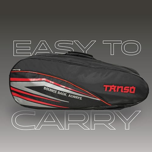 Image of TANSO T-Blast Badminton Kit Bag | Spacious Racket Bag with Two Large Compartments and Separate Shoe Compartment | Front Zipper Pocket and Adjustable Straps