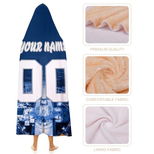 Unickque7 Custom Football City Night Skyline Hooded Blankets Personalized With Name Wearable Flannel Blankets Gifts 50 Inch X 40 Inch,60 Inch X 50 Inch,80 Inch X 60 Inch thumb #3