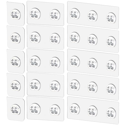 ZOMETUO 15 Pack Shower Caddy Adhesive Replacement No Drilling Shower Shelf Adhesive Strong Caddy Sticker Hooks Replacement for Showers Shelves and Kitchen Racks Organizer