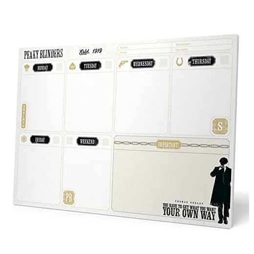 Grupo Erik Bloc planificador semanal A4 Peaky Blinders - Organizador semanal - Planificador semanal - Planning escritorio - Material escolar y papeleria - Papeleria oficina