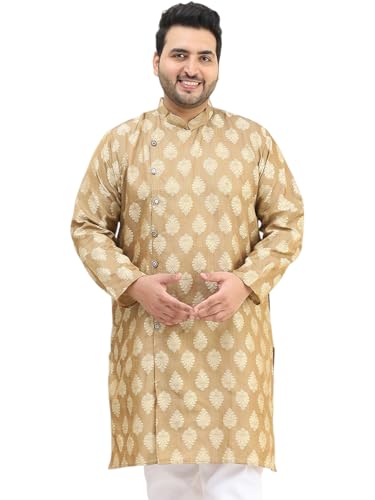 Image of SOJANYA Plus(Since 1958) Men's Pure Cotton Kurta with White Embroidery