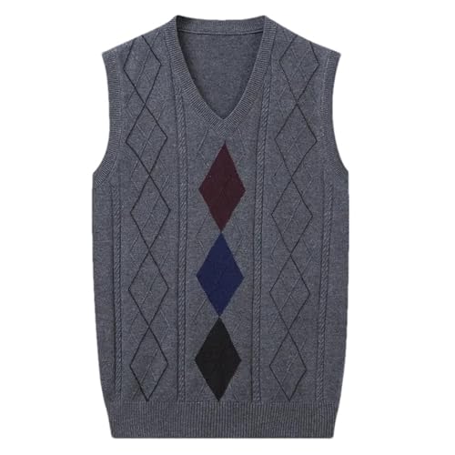Men's Winter Sweater Vest - Knitwear Solid Color Sleeveless Men's Vest Casual Slim-Fit Plaid For Business