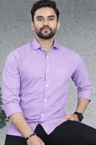Image of Men Cotton Blend Full Sleeve Shirt for Man | Casual Business Party Festival Regular Fit, Long Sleeve with Chest Pocke | Formal Shirt for Men