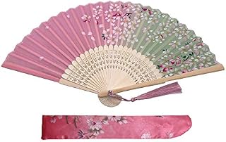 Kibon Folding Fans, Hand Fans, Handheld Fans, Bamboo Fans with Tassel for Birthday Gifts Dancing Cosplay Wedding Party Props Decoration