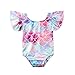 Bowant Infant Toddler Baby Girls colorful Fish Scale Mermaid Ruffles Sleeve One-Piece Swimwear Swimsuit Bathing Suit For 0-4T (12-18 Months)