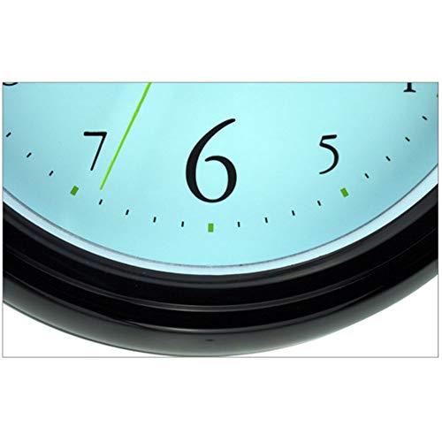 Fehun Wall Clocks,Battery Operated Personalized American Modern Bedroom Living Room Office Quartz Clocks 10 Inch Black Round Metal Frame #TOP4