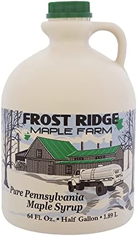 Frost Ridge Maple Farm Organic Maple Syrup, Grade A, 64 fl oz, Medium Amber Rich