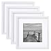 4 Pack 12x12 Picture Frames, Display 8x8 Photo with Picture Mat, White Picture Frames Made of Solid Wood for Wall Mounting or Table Top, Mounting Hardware Included