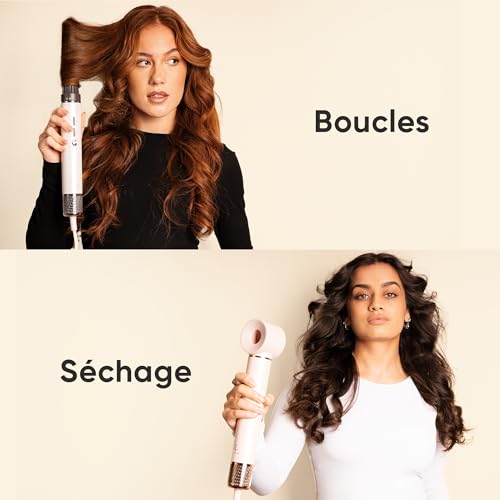 Largolash Brosse Soufflante & Air Styler, [135 000 RPM] Sèche-cheveux Ionique Haute Vitesse, séchage rapide, avec boucleur auto-wrap, volumateur, lisseur (Version de luxe) (Rose) – vue 6