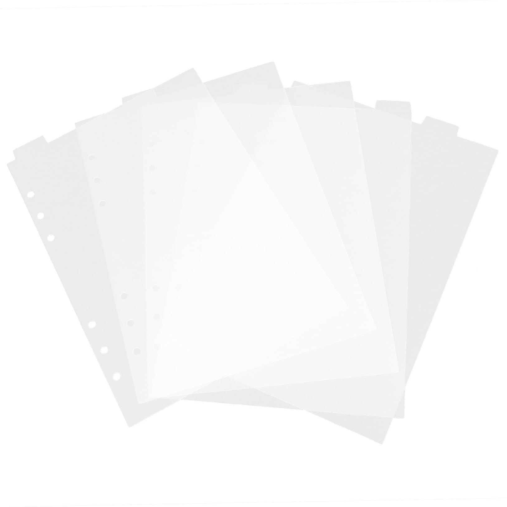 ABOOFAN 6pcs PVC A5 Size Dividers for 6 Ring Binder Transparent Plastic Binder Divider for Personal Organiser