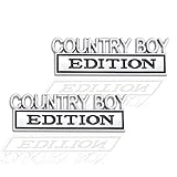 CARRUN 2 Pcs Country Boy Edition Emblem 3D Metal Badge Decal Sticker Fit for Universal Car Truck SUV Side Rear Front Hood Trunk Door (Silve Black)