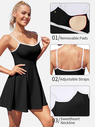 ATTRACO Women's Tennis Dress with Shorts Golf Workout Exercise Activewear3