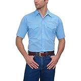 Ely & Walker Men's Short Sleeve Solid Western Shirt, Light Blue, X-Large