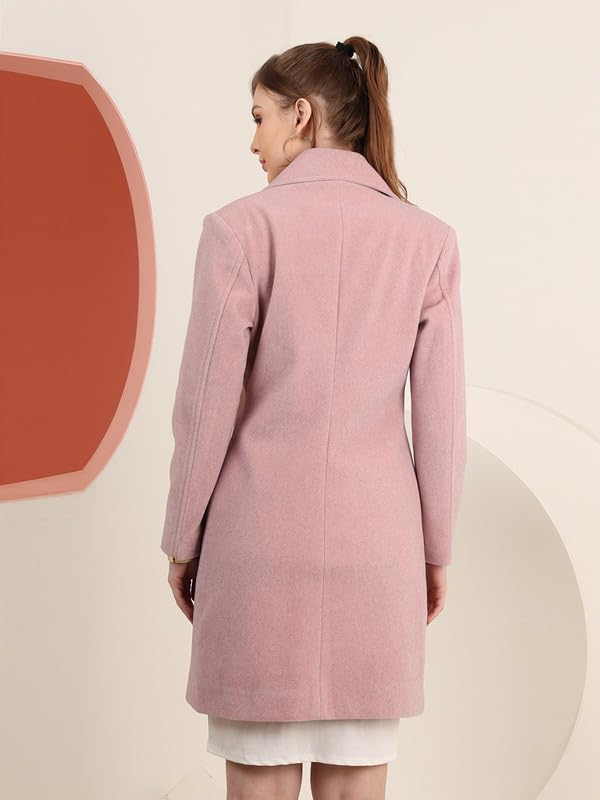 Image of PLAGG Women's Notched Lapel Long Overcoat