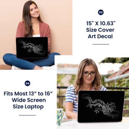 Image of LSS Laptop 15 15.6 Skin Cover with Colorful Chinese Dragon Pattern for HP Dell Lenovo Apple Asus Acer Compaq - Fits 13.3 inch 14 inch 15.6 inch 16 inch (2 Wrist Pads Free)