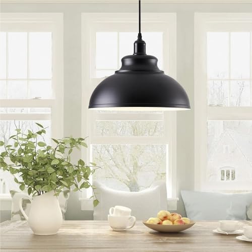 Lustre industriel noir E27 dôme de suspension moderne réglable