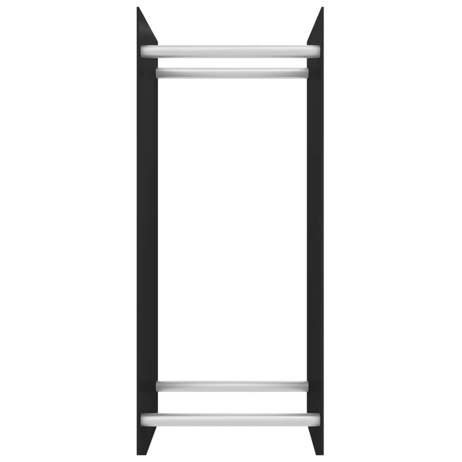 Homgoday Leñera negra 40 x 35 x 100 cm de vidrio templado, leñera de interior, leñera para chimenea, leñera de interior, apilable, estufa estante de madera