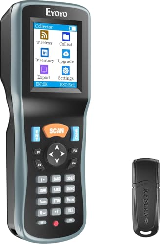Eyoyo inventario portátil escáner de datos del colector, 1D 2D QR inalámbrico escáner de código de barras, terminal de datos portátil de inventario de dispositivos con 2.2inch TFT Color LCD pantalla d