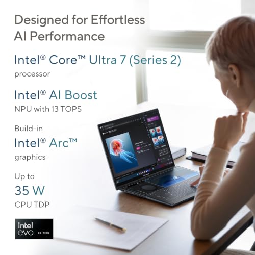 Image of ASUS Zenbook Duo (2026),Smartchoice,Intel Core Ultra 9(Series 2),Intel Arc iGPU,16GB /512GB,OLED,Touch Screen,14 inch(35.5 cm),Win 11,M365 Basic(1Y),Office 24,Gray,1.65 Kg,UX8406CA-QL505WS,AI Laptop