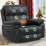 YONISEE Lift Chair Recliners for Elderly, Recliner Chair with Massage & Heat, Extended Footrest, Oversized Recliners Armchair Lounge Sofa with Type C+USB Ports, Hidden Drink Holders, Dual Side Pockets