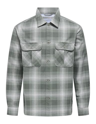 Overshirt homme Only & Sons Onscedric Life Check - Surchemise veste homme à carreaux