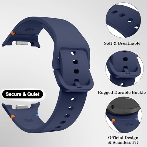 Image of VEMIGON Sport Band Compatible with Samsung Galaxy Watch 8 /8 Classic, No Gap One Click Soft Silicone Replacement Strap for Galaxy Watch 8 40mm 44mm /8 Classic 46mm