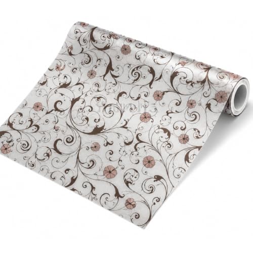 Image of Self Adhesive Window Privacy Film for Glass Windows & Doors | UV Blocking, Heat & Glare Reduction | Decorative Frosted Glass Film Easy to Apply (Antique Floral Swirl Pattern, 12X26 Inch)