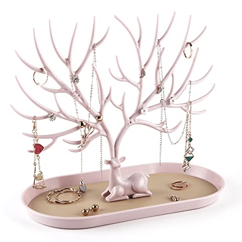 MORE&LESS Antlers Jewelry Display Stand Tree Tower Rack Hanging Organizer for Ring Earrings Necklace Bracelet