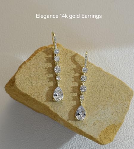 Bride Bridesmaid Teardrop Long Dangle Earrings for Women Trendy Hook Dangling Earrings Fit Wedding Prom Halloween Christmas Gifts2