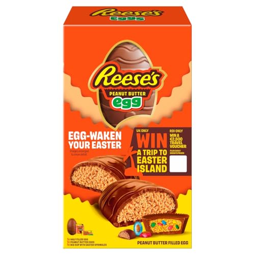 Reeses Half Filled Easter Egg Easter Egg Filled With Peanut Butter Easter Gift - Single Unit 373g
