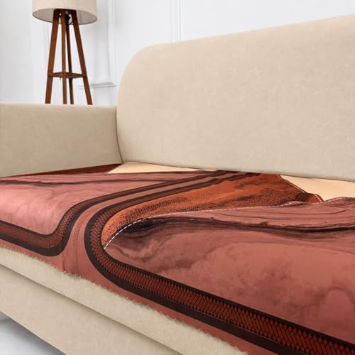 Image of Homerz Premium 'Luxe Series' Holland Velvet Sofa Cover | Smooth Finish | Anti-Skid Fleece Backing | Soft Touch Couch Protector for Living Room (Urban Dune, 7 (3+2+2) Seater, Only Seat Cover)