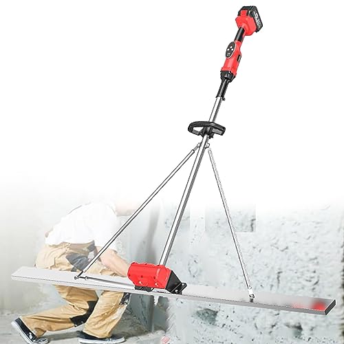 Preisvergleich Produktbild GIZMIT Beton Finishing -Werkzeug, batteriebetriebener Betonoberflächennivellanlagen, kabelfreier elektrischer Betonoberfläche mit 4,92 Fuß Edelstahlplatine, 6000 U / min -Geschwindigkeit,2Battery