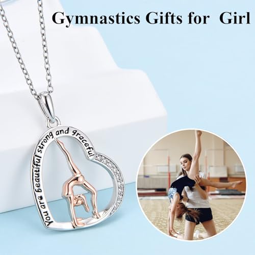 Gymnastics Gifts for Girls Gymnastics Necklace Sport Gifts Jewelry for Gymnast Women for Birthday, Graduation, Christmas2