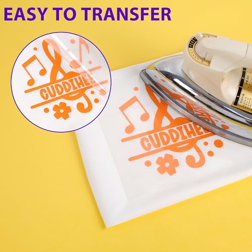 Image of HTVVETUR Orange HTV Iron on Vinyl 12Inch by 35ft Heat Transfer Vinyl for T-Shirt HTV Rolls for All Cutter Machine - Easy to Cut & Weed (35ft, Orange)