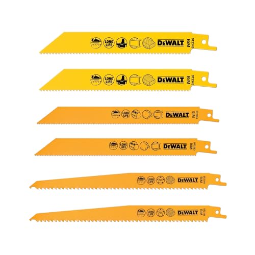 DeWalt DT2444-QZ Lame pour Scies Sabre, Argent, Set de 6 Pièces