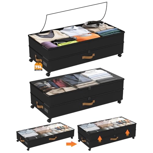 75L XXL Under Bed Storage with Wheels