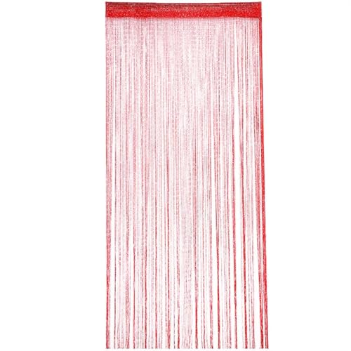 Cortina Cuentas Cortina de cristal con borlas brillantes y línea de destellos, cortina for puerta, ventana, divisor de ambientes, decoración del hogar, cortinas Cortina De Cuentas De Cristal(Red)