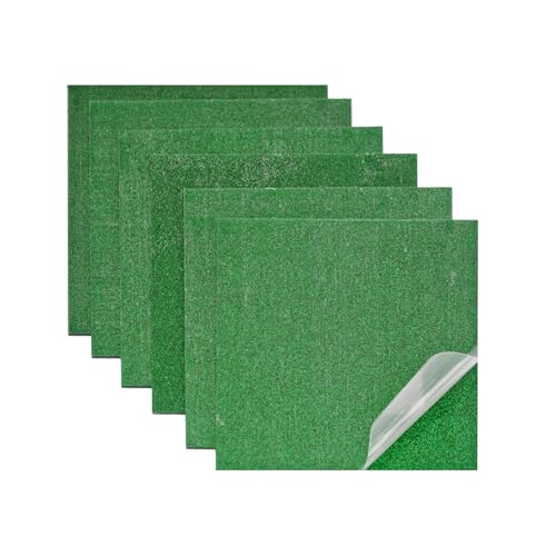 Image of Glitter Green Acrylic Sheets 6PCS 1 /8 inch Thick 8 x 8 Inch for Laser Cutting and Engraving Plastic Sheet Materials, Glitter Plexiglass Sheets for Crafts and DIY Project.