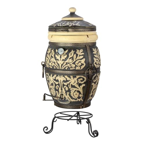 Tandoor Praga - Griglia BBQ e Smoked in Ceramica Refrattaria Tanir Tanur, per Carne, Pane, Pizza, Verdure, Cucina All’Aperto, Caminetto da Giardino