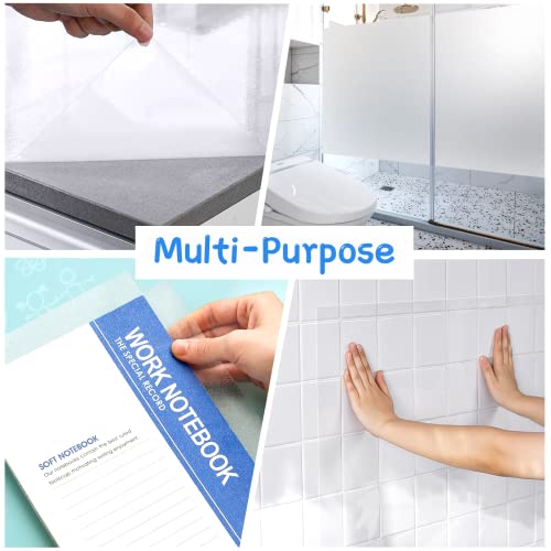 Wisyok Self Adhesive Bookcover 32.8 Ft X 17.7 In, Semi Transparent Contact Paper Rolls For Craft, Glossy Self Adhesive Protective Liner For Books Documents Cabinets #TOP6