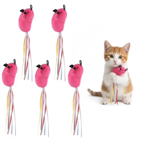 5 Stück Katzenspielzeug, Intelligenz Spielzeug Mit Federn Katzenspielzeugs Selbstbeschäftigung Mit Fisch Natürlich Interaktives Katzenspielzeug Fisch Kicker Für Katzen Und Kätzchen Für Kleine Rassen