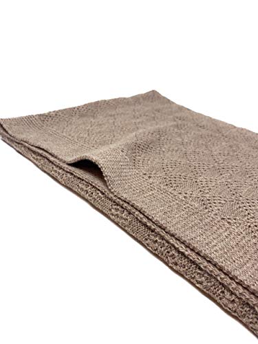 | Babies’ Receiving & Security Blanket | 100% Baby Alpaca Wool, Unisex, Allergen & Dye Free, Luxury Heirloom Quality (Rosey Taupe Double Diamond)3