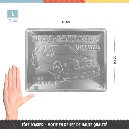 Aimant Frigo Puissant Mercedes-Benz #3 - Dimensions 8x6 Cm, Couleur Jaune, Design Rétro, Neuf Sous Emballage