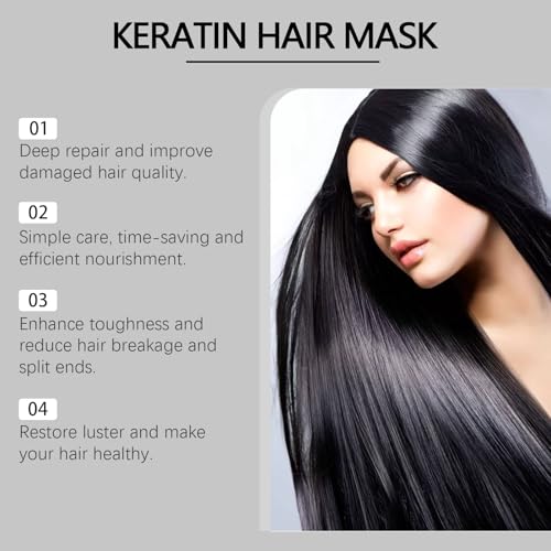Image of Keratin Hair Mask, Deep Conditioning Care, Restores Dry and Damaged Hair, 30G /1 OZ